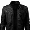 Leather Jacket Men Winter Fleece Motorcycle Pu Leahter Jacket Male Stand Collar Casual Windbreaker Zipper Long Sleeve Slim Coat 211111