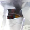 100pcs/lot Aluminum Foil Flat Bottom Zip Bags Thick Food Storage Bag Vacuum Sealer Foods Packaging Tea Avoid light Proof