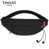 TINYAT Men Waist Bag Pack Purse Casual Large Phone Belt Pouch Women's Canvas Travel Fanny Banana Hip 4 Pockets 210708