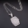 Gold Silver Dial Pendant Necklace Mens Hip Hop Jewelry Fashion Watch Pendant Necklaces