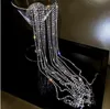 Glanzende Volledige Rhinestone Haarspelden Haaraccessoires voor Vrouwen Lange Tassel Crystal Bruiloft Banket Sieraden