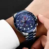 Relogio Masculino Klockor Män Lyx Märke LIGE Chronograph Mäns Sport Klockor Vattentät Full Steel Quartz Herrklocka 210527