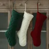 Christmas Acrylic Knitted Socks Red Green White Gray Knitting Stocking Christmas Tree Hanging Gift Sock Xmas Party Candy LLD10907