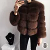 GAMPORL Faux Nerz Mantel Winter Top Mode Rosa Faux Pelzmantel Elegante Dicke Warme Oberbekleidung Gefälschte Pelz Frau Jacke 210910