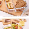 Style coréen Lunch Box Verre Micro-ondes Bento Food Storage Récipients alimentaires scolaires avec compartiments pour enfants 210709