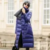 Chaqueta de plumón de pato para mujer, abrigos de invierno, abrigos largos informales ligeros para mujer, chaqueta acolchada cálida ultrafina, Parka de marca 211013