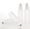 5 ml Frosted Glass Roll op parfumfles etherische oliën Cosmetische containers met stalen kralen voor reizen