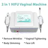 Portable 2 en 1 Hifu Face Soulevant les rides Élimination du resserrement vaginal de soins privés cutanés Rettant la machine de beauté minceur
