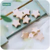 Bopoobo 50pc Baby Teething Beads Wooden Teether Beech Chewable Star Shape BPA Free Wood Bead 211106