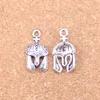 100 pièces Antique argent Bronze plaqué soldats casque pendentif à breloques collier à faire soi-même Bracelet résultats de Bracelet 24*12mm