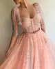 A-line sequin sweetheart pink evening evening dress vress 2022 shorts dubai dubai dresses long vontr robe de soiree de mariag3143