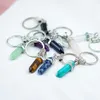 Chakra Hexagon Prism Natural Stone Keychain key Ring Landbag Hands Hand Moder