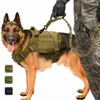 Taktik Servis Köpek Yelek Nefes Askeri Köpek Giysileri K9 Koşum Ayarlanabilir Boyutu Eğitim Avcılık Molle Köpek Taktik Koşum 210729
