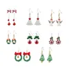 30 estilos Brincos de Natal Floco de neve Elk Bell Cruz-fronteira Christma Árvore Epoxy Cobre Ear Gancho Pingente para Menina Presentes de Moda