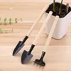 Mini Garden Tillbehör Verktyg Kit Små Skovel Rake Spade Trähandtag Metal Head Kids Gardener Gardening Plant Tool