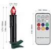 Bougies LED colorées à piles fausse bougie lumière d'arbre de Noël avec minuterie à distance et clip décoratif pour Halloween noir H237b