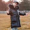 ロシアの冬のダウンジャケットの女の子防水光沢のある暖かい子供冬のコート5-12年10代の少女Parka Snowsuit TZ674 H0910