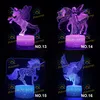 3d LED Night Light Unicorn Shaped Bord Desk Lamp Base Lights Xmas Heminredning Härliga gåvor för barn med fjärr 66 design