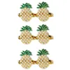 6st söta servettringar ananasform pärla pärlor