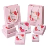 Light Pink Color Jewelry Ring Earrings Box Creative Lid and Tray Ring Cases Earring Jewelry Display Necklace Package Box