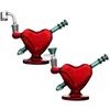 Vintage New Red Love Heart Glass Bong Pipa ad acqua Gorgogliatore narghilè Heady Oil Dab Rigs Birdcage Percolatore shisha per fumare