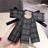Pins, Brooches Korean Fabric Bow Tie Brooch Crystal Shirt Lapel Pins And Collar Needle Fashion Women Jewelry Luxury Accessories