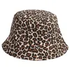 Bucket Hat Retro Leopard Print Kvinnors Keps Sommar Solskydd Casual Mäns Vikbara Fiskare Mössor Personlighet