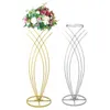 Decoratie Evenement Party Gold White Tall Metal Flower Stand for Wedding Table centerpieces Senyu138