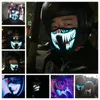 LED Luminous Flashing Twarzy Maska Nowość Oświetlenie Halloween Party Maski Neon Kolorowe światło Multi Styl Cosplay Mascara Horror Hood