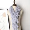 Scarves 2021 Long Style Fashion Women Real Rex Fur Scarf Warm Soft Knitted Wraps Pashmina With Tassels S42