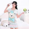 Sandera Mulheres Imprimir Dos Desenhos Animados Sexy Sleepwear Redondo Lingerie Lingerie Bonito Camisa De Nightdress Fino Underwear Casa Nighty Wear