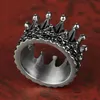 Mens Vintage Nobility King Crown Ring Silver Color 316L Stainless Steel Biker Rings Punk Fasion Jewelry Gift For Men Cluster260x