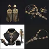 Boucles d'oreilles Collier Bijoux Ensembles 2021 Dubai Gold Bridal Set Nigérian Mariage Femmes Aessories Déclaration en gros Drop Livraison Gk7Ux