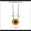 Halsketten Anhänger SchmuckKorea Mode Einfache Halskette Blatt Perle Anhänger Süße Sonnenblume Schlüsselbein Kette Drop Lieferung 2021 Sfqhy
