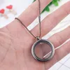 New 3cm Round Living Memory For Floating Charm Glass Locket Pendant Necklace Gifts For Women Accessories Rose Gold Color Chain G1206