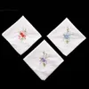 12 pcs/lot 100% cotton solid white embroidered with lace corner embroidery handkerchief Export item 29cm*29cm