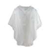 Летние женские рубашки плюс Размер свободных O-образных вырезов вскользь женские вершины Batwing рукав хлопчатобумажный белье леди Vintga Blouse D5 210512