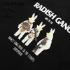 T-Shirt Streetwear décontracté hommes dessin animé lapins imprimer à manches courtes t-shirts Harajuku Hip Hop coton t-shirt lâche hauts à la mode 210602