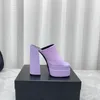 sandalias de plataforma de tacón alto púrpura