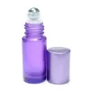 Пустой парфюмерный флакон 5 мл портативный матовый фиолетовый роликовый эфирным маслом стеклянной бутылкой путешествия дезодорант