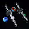 6 tums glas bong Nector Collector Kit Hookahs 10mm 14mm Quartz Nail Keck Clip Silikonbehållare Glasrör DAB Straw Oil Rigs NC17