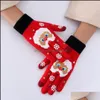 Vijf vingers handschoenen wanten hoeden, sjaals mode-aresories kerst handschoen fl touch screen sneeuwvlok gebreide warme unisex kniting k