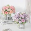 Decorative Flowers & Wreaths Artificial 7 Heads Hydrangea Bouquet Wedding Hand Bridal Centerpieces Peony Flower Decor Silk Blooming F Y5l5