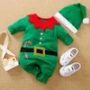 Baby Spring Costume Romper Kids Boys Girls Długim Rękawem Kombinezony + Kapelusze 3 sztuk Outwear Odzież na urodzeni 0-24m Odzież 220106