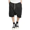 Highstreet Summer Męskie Drop Crotch Spodenki Baggy Loose Drawstring Hip Hop Black Urban Ubrania Joggers Harem Spodnie dla mężczyzn 210622