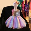 LZH Elegent Ragazze Del Bambino Backless Principessa Abito Per Ragazza Abiti Da Festa Bambini Costume di Carnevale Per Bambini Abiti 1-5 Anni 210329