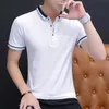 Browon Varış Yaz T-shirt Erkekler Kısa Kollu Slim Fit Tişörtleri Turn-down Yaka Tee Gömlek Homme 210629