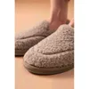 Dameswollen slippers Zachte platte schoenen gemaakt met de hand ronde hoofd Geen schoenveter warme winter 27836 2 9