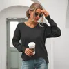 Jesień Zima Kobieta Swetry Fashion Casual V-Neck Długi Sweter Sweter Nieregularny Sweter Knitting Tops 210520