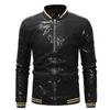 Glänsande Sequins Sparkle Bomber Jacket Men Est Guld Glitter Striped Zipper Mens Jackor och Coats Party Dance Show Clothes 210811